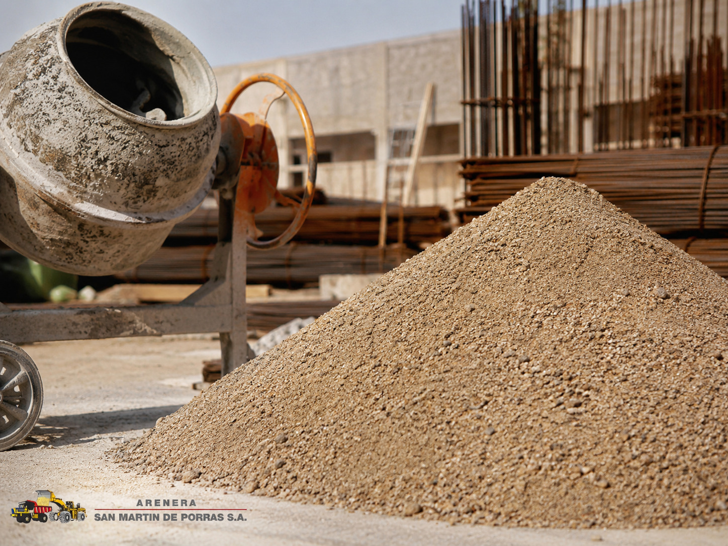 Arena gruesa para concreto